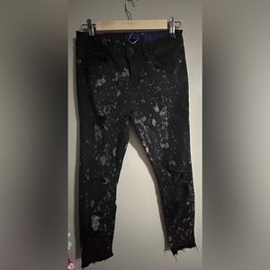 Indigo Rein size 7 black distressed jeans.